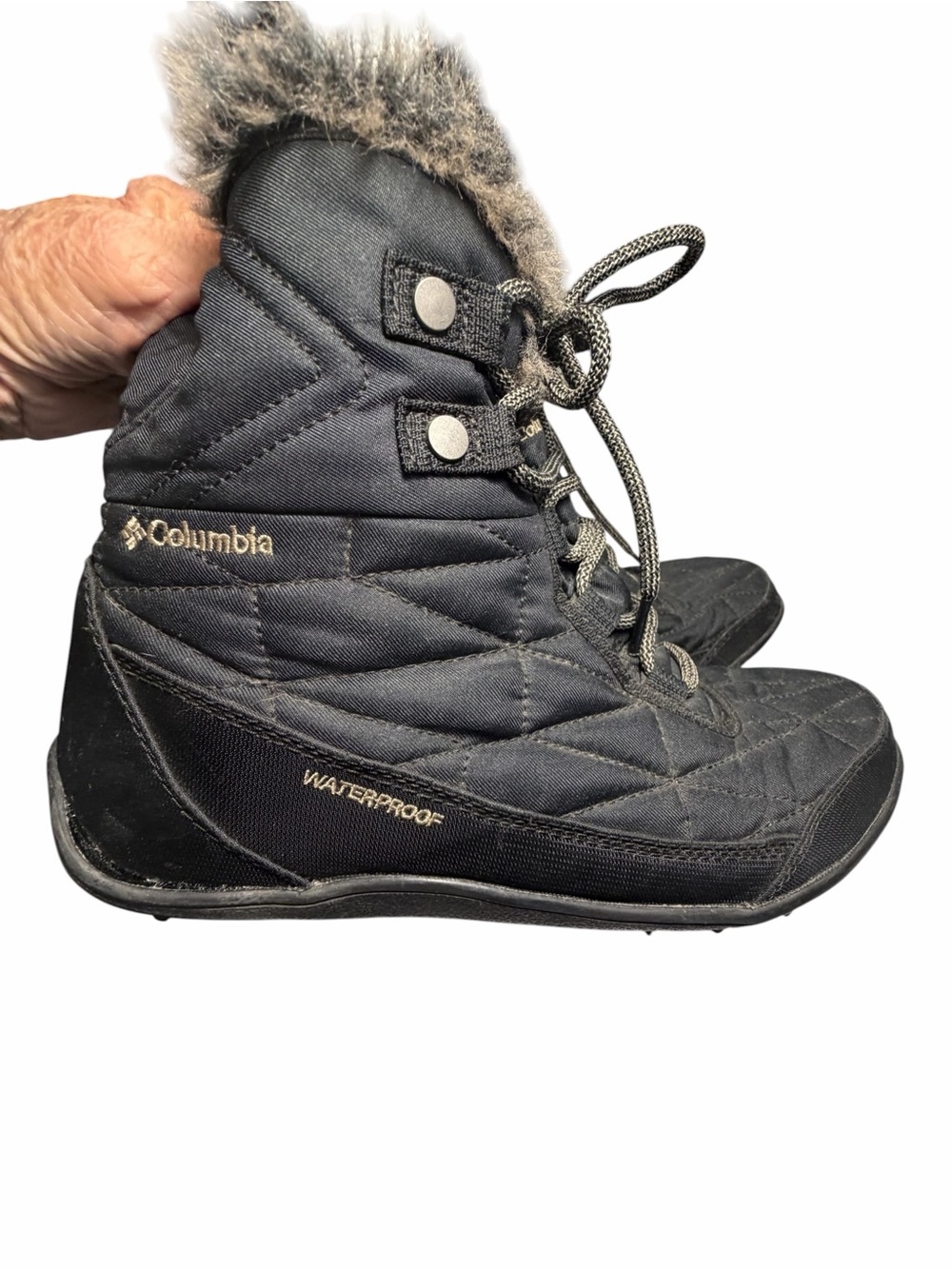 Columbia Womens Minx Shorty Black Faux-Fur Trim Insulated Winter Boots Sz 11 - Picture 10 of 13